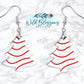 White Christmas Tree Drop Earrings