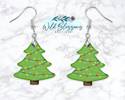 Christmas Tree Lights Christmas Tree Drop Earrings