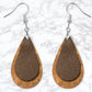 Cork And Leather Look Drop Earrings