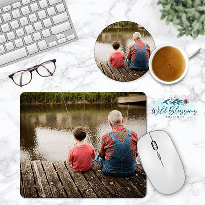 Custom Photo Personalized Mouse Pad And Coaster Desk Set