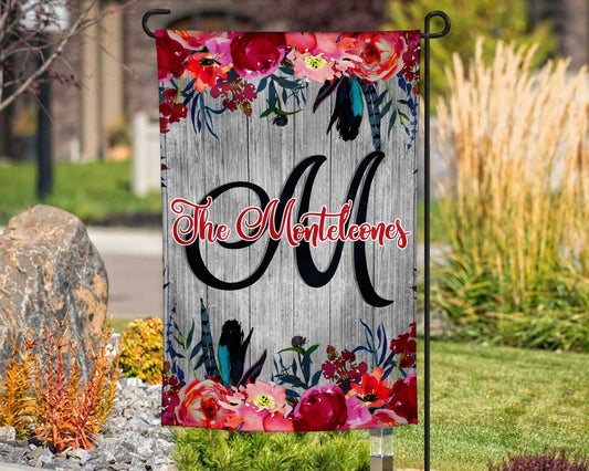 Cranberry Floral Garden Flag