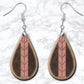 Distressed Leather Look Pink Drop Earrings