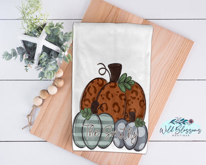 Pumpkin Trio Personalized Kitchen Towel