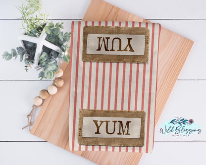 Farmhouse Grain Sack Ticking Kitchen Towel