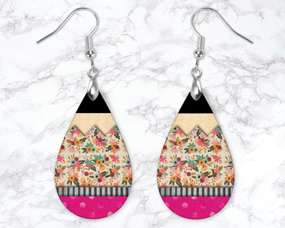 Floral Pencil Drop Earrings