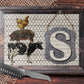 Wooden Frame And Chicken Wire Farm Animals Glass Cutting Board