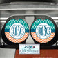 Green And Orange Monogram Car Coasters