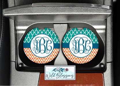 Green And Orange Monogram License Plate