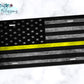 Wooden American Flag Yellow Line License Plate