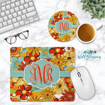 Groovy Flowers Monogram Phone Stand