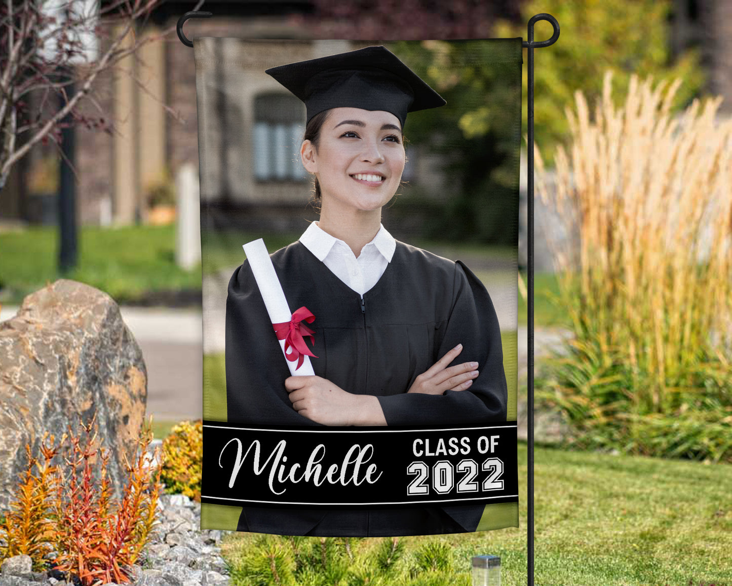 Graduation Photo Garden Flag