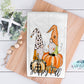 Happy Fall Gnomes on Pumpkins Kitchen Towel