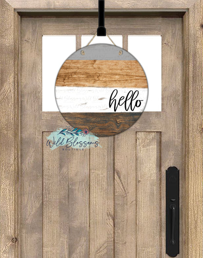 Rustic Wooden Multicolor Round Door Hanger