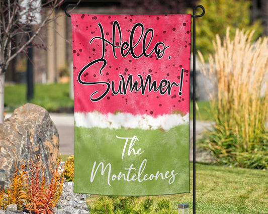 Hello Summer Garden Flag