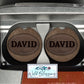 Brown Leather Look Personalized Car Coasters