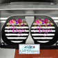 Black And White Striped Gold Floral Personalized Car Coasters