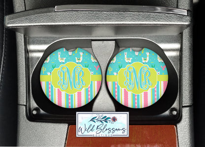 Colorful Llama Car Coasters