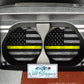 Wooden American Flag Yellow Line License Plate