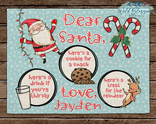 Jolly Santa and Friends Treats for Santa Placemat
