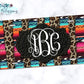 Serape And Leopard Striped License Plate