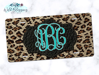 Leopard Print License Plate