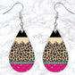 Leopard Print Pencil Drop Earrings