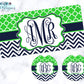 Lime And Navy Monogram License Plate