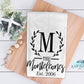 Laurel Wreath Monogram Name Kitchen Towel