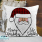 Merry Christmas Buffalo Plaid Santa Pillow