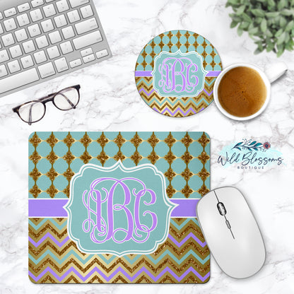 Mint, Purple And Gold Phone Stand