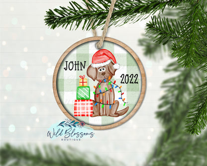 Boy or Girl Christmas Labrador Personalized Ornament