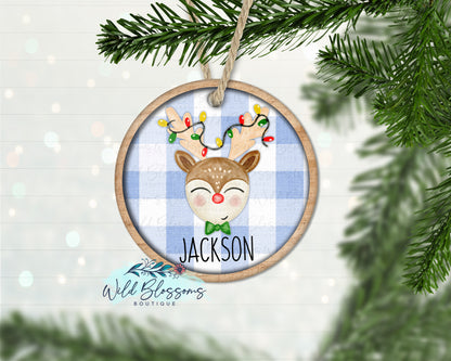 Boy or Girl Reindeer Personalized Ornament