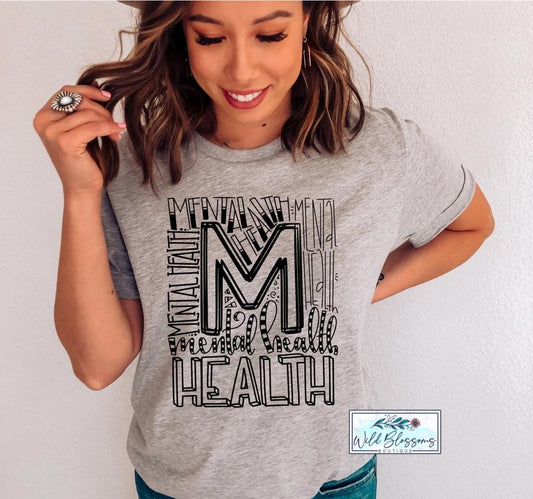Mental Health Typography Graphic Tee