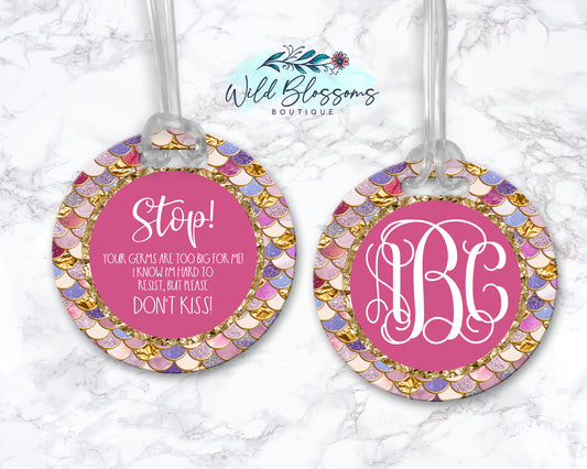 Mermaid Scale Stop Do Not Kiss Bag Tag