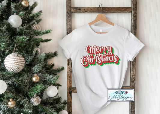Retro Merry Christmas Graphic Tee