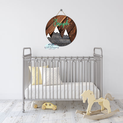 Wooden Mountain Round Door Hanger