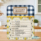 Navy Buffalo Plaid Farmhouse Bee Menu Dry Erase Board