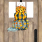 Orange And Black Polka Dot Stacked Pumpkin Door Hanger