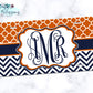 Orange And Navy Monogram License Plate
