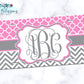 Pink And Grey Monogram License Plate