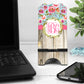 Pink And Wooden Floral Wreath Monogram Mouse Pad And Coaster Desk Set