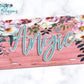 Pink Wooden Peony License Plate