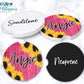 Pink Wooden Sunflower Car Coasters