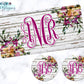 White Wooden Plum Floral License Plate