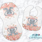 Peach Elephant Baby Bib And Burp Cloth Set