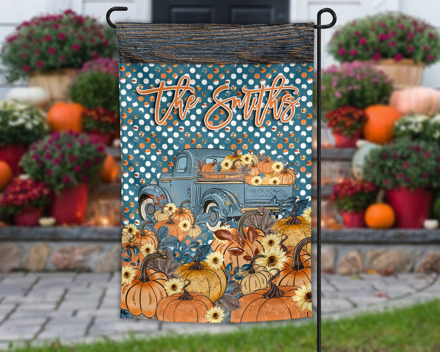 Pumpkin Truck Garden Flag