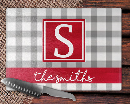 Grey And Red Buffalo Plaid Kitchen Towel