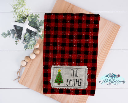 Red Buffalo Plaid Christmas Tree Kitchen Towel