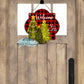 Red Buffalo Plaid Christmas Trees Quatrefoil Door Hanger