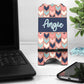 Rose Gold, Mint And Navy Chevron Personalized Mouse Pad And Coaster Desk Set